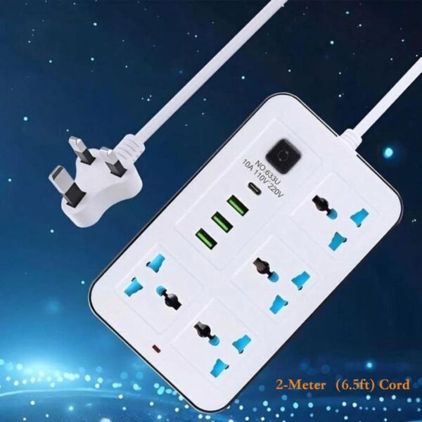 Electromate 4-Way Extension Cord USB Ports 3M Surge Protection ELM-EXT4U