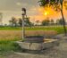 vintage water pump on a farmland